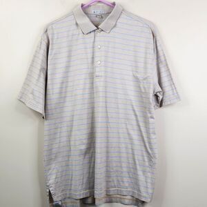 Vintage Y2K Peter Millar Striped Short Sleeve Polo Shirt Large